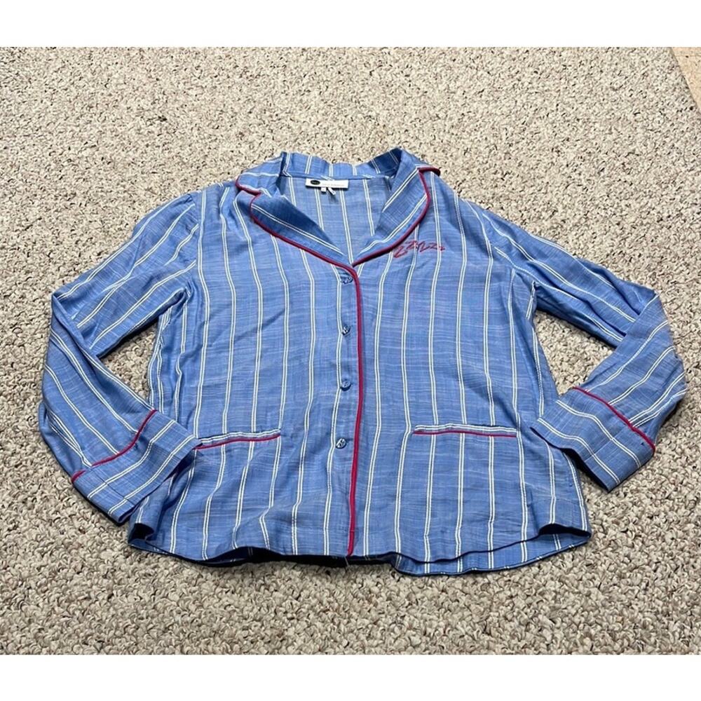 Floreat Loved by Anthropologie Button Down Pajama Sleep Top Blue Sz XS Lounge
